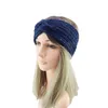 Enveloppe à tricot à tricot brillant enveloppe crochet turban auriculaire plus chaude couleur solide bandes de cheveux élastiques larges accessoires de cheveux faits à la main