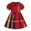 Bébé filles princesse robe enfants revers collège Style nœud papillon à manches courtes plissé polo jupe enfants robes décontractées