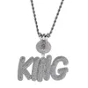 Hip Hop A-Z Nombre personalizado Letras Colgante Collares Símbolo de dólar Hebilla Circonita ostentosa completa