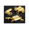 CLASPS HOOKS NEDEST Sier/Gold Plated Magnetic Magnet Necklace Cylinder formad för armbandsmycken DIY Drop Leverans Fynd Compo DH23Z