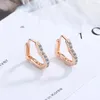 Pendientes traseros sencillos y dulces con forma de corazón, circonita chapada en plata, antialérgicos, joyería exquisita y elegante para mujer, regalo de boda nupcial