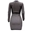 Sexy Casual Dresses Fashion Temperament Autumn Winter Slim Draw Back With Hood Long Sleeve Solid Color Woman's Bodycon Sexy Club Clothing