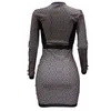 Sexy Casual Jurken Mode Temperament Herfst Winter Slank Draw Back Met Capuchon Lange mouw Effen Kleur Dames Bodycon Sexy Clubkleding