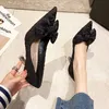 Dress Shoes Green Silk Bowtie High Heels Pumps for Women Sexy Pointed Toe Metal Stiletto Heels Wedding Party Shoes Woman Bombas 221224