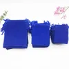 100pcs / Lot Velvet Jewelry Gift Gail Acags Navy Blue 5x7cm Brace Strap Pouches Wholesale Christmas Party 7x9 10x12cm