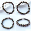 Beaded Natural Tiger Eye Stone Bracelets 8Mm Yoga Nce Beads Buddha Prayer Elastic Bangles For Men Women Jewelry Gift Drop Delivery Dhd0E