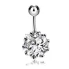 Navel Bell Button Rings Hollow Flower Zircon Crystal Body Jewelry Stainless Steel Rhinestone Piercing For Women Gift Drop Delivery Dhexz