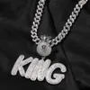 Hip Hop A-Z Nombre personalizado Letras Colgante Collares Símbolo de dólar Hebilla Circonita ostentosa completa