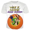 Herrar t shirts roadrunner wile e coyot serie skjorta m￤n kvinnor 3d tryckt nyhet mode tshirt hip hop streetwear casual sommartoppar