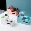 Nordic Style Multifunctional Plastic Pen Holder Desk Organizer Cosmetic Storage Box Desktop Drawer Sundries