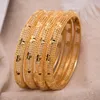 Bangle 4Pcs Dubai Gold Color Jewelry Bracelet For Women Girl Star Wedding Bangles & Bracelets Bride Gift