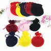 7 x 8 cm 100 pcs Jewelry Pouches Bags Mouth Rope Hoist Beam Velvet Christmas Gift Bag/Wedding/Party Bag Jewelry Packaging & Display