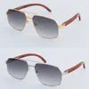 Designer Wood Frames glasses Sunglasses for women Large Square Wooden Sunglass White Inside Black Buffalo Horn Sun glasses Mens Ma277n