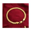 Cadeia de 5 mm de correntes de cobra Bracelet 18K Batilhed Gold e 925 Sterling Sier Mens Link Bangle for Women Hip Hop Jewelry in BK Drop Delivery Dhqn2