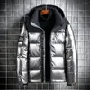 Men's Down Mens Casual Sequined Jacket 2022 Winter White Duck Thick Warm Fashion Slim Hooded Trendy Coat Jaquetas