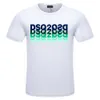 dsq2 綿ツイル生地レタリング Tシャツメンズシンプルファッション半袖ルーズトップ五分袖ラウンドネックアンダーコート