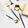 Dinnerware Sets Forks Knives Spoons Gold Cutlery Set Luxury Dinner Complete Stainless Steel