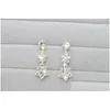 Ensembles De Bijoux De Mariage Fiançailles De Mariée Strass Boucle D'oreille Et Collier Simple Brillant Robe Accessoires En Bk Drop Delivery Dhwu9