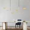 Pendant Lamps Nordic Led Suspension Luminaire Modern Creative Aluminum Iron Geometric Line Lamp Dining Room Kitchen Bar Hanging Light