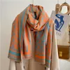 2022 New Elegant Letters Print Imitation Cashmere Scarf Women Autumn Winter Versatile Warm Soft Tassel Shawl Fashion Pashmina 578d