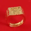 Bagues de mariage Gold Bless All Men's Color Wealth Adjustbale Ring In Chinese