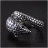 Eheringe Pangolin Ring Antik Silber Damen Retro brüniert Einstellbar Tier Gürteltier Schmuck Schiff Drop Lieferung Dhjgd