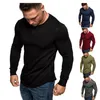 Erkek Tişörtler Erkek Moda Giysileri 2022 Uzun Kollu T-Shirtler Sıradan O yaka tee Katı Minimalizm Üstler Erkekler için Figür Kas Giysilerini Göster