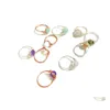 Solitaire ring Handgemaakte draad gewikkeld kristallen ringen voor vrouwen genezende stenen druppel levering sieraden dhonz