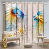 Curtain Laeacco 3D Printing Blackout Window Curtains Goldfish Flower Relief Pattern Printed Drapes Home Decor For Living Room Bedroom