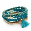 Очарование браслетов Loeur 4 цвета богемный пляж в стиле конфеты Candy Color Mtilayer Beads Bangles for Women Gift Pseras Mujer Drop Deliv dhk9y