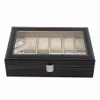 Caja expositora de relojes de cuero PU con rejilla, organizador de almacenamiento de joyas, cajas cerradas Retro Saat Kutusu Caixa Para reloj 304F