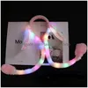 Party Decoration 10Pcs Women Girls Creative Cartoon Funny Led Light Up White Plush Hat Ears Will Move Cap Drop Delivery Home Garden Dhdrn