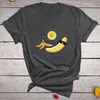 T-shirt da donna Maglietta estiva da donna Donna Divertente Top carino T-shirt grafica per donna Ropa Mujer Verano T-shirt stampate a banana per prendere il sole