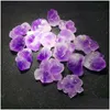 Jewelry Pouches Bags Pouches Natural Irregar Hexagonal Mineral Specimen Amethyst Crystal Cluster Stone Aural Healing Decoration Col Dhtj7