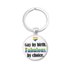 Nyckelringar mode gay lesbisk stolthet skylt nyckelringar för kvinnor män regnbåge färg glas ädelsten charm kedjor hbt smycken tillbehör dhjr9