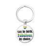 Key Rings Fashion Gay Lesbian Pride Sign Keychains For Women Men Rainbow Color Glass Gemstone Charm Chains Lgbt Jewelry Accessories Dhjr9