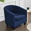 Chair Covers Knitted Tub Slipcover Stretch Solid Color Decorative Wear Resistant One Piece Non Slip Barrel Accent Armchair Sofa