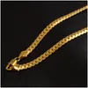 Chains 5Mm 18K Gold Plated Mens Hiphop Chain Necklaces For Women S Fashion Hip Hop Jewelry Accessories Party Gift 1624 Inches Drop D Dh6Sc