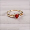 Solitaire Ring Heart for Women Pierścienie kamieni szlachetnych 6 7 8 9 10 Sier Gold Wedding zaręczynowe Prezenty urodzinowe upuszczenie biżuterii dostawa dhvza