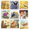 Förpackningsmiddagsservice Förpackning Decoupage -servetter Retro Vintage Birds Butterfly Floral Paper för engångsdekorativ festvävnad DH6DL