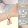 Charm Bracelets Mothers Day Bracelet Mom Ever European And American Simple Style Creative Gold Embroidered Tassel Jewelry Drop Delive Dhawm