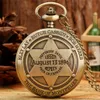 Bronze 13 de agosto de 1896 Projeto estadual Homens Mulheres Quartz Analog Pocket Watch Chain de colar com n￺mero de ￡rabe