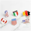 Broches Broches Drapeaux Nationaux Émail Canadien Américain Allemand Italien Drapeau Épinglette Bouton Vêtements Collier Broche Badge Mode Jewe Dhcdk