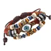 Charm Armband Evil Eye Armband MTI skiktat l￤der wrap armband justerbar armband f￶r kvinnor m￤n mode smycken g￥va droppe dhx4l
