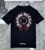 Moda Mens Clássico Camisetas Marca Top Camisetas Ch Branco Suéter Curto Casual Carta Em Relevo Ferradura Sânscrito Cruz Padrão Designers Tees Mulheres Camisetas 0ohl