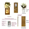 Nattljus Dekorativ Mason Jar Wall Light Remote Green Fake Plant Artificial Flowers Led Copper Strip Design f￶r heminredning