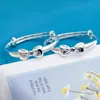 Allergische gratis mooie babybangen S999 Silver Bow Bangles armbanden voor babymeisjes Leuk verjaardagscadeau