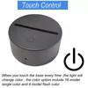 Multicolor Touch Night Light Switch Modern Black USB -kabel afstandsbediening Acryl 3D LED Night Lamp Montage Base Oemled