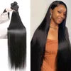 Brazilian Raw Virgin Human Hair Weave Bundles Extensions Weft 3 Bundles Long Bone Straight 40Inch