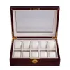 Oglądaj pudełka skrzynki etui Wyświetlacz Przenośne drewno Lekkie luksusowe magazyn biżuterii Przeciwstawianie prezentów Organizator Organizator 235o
